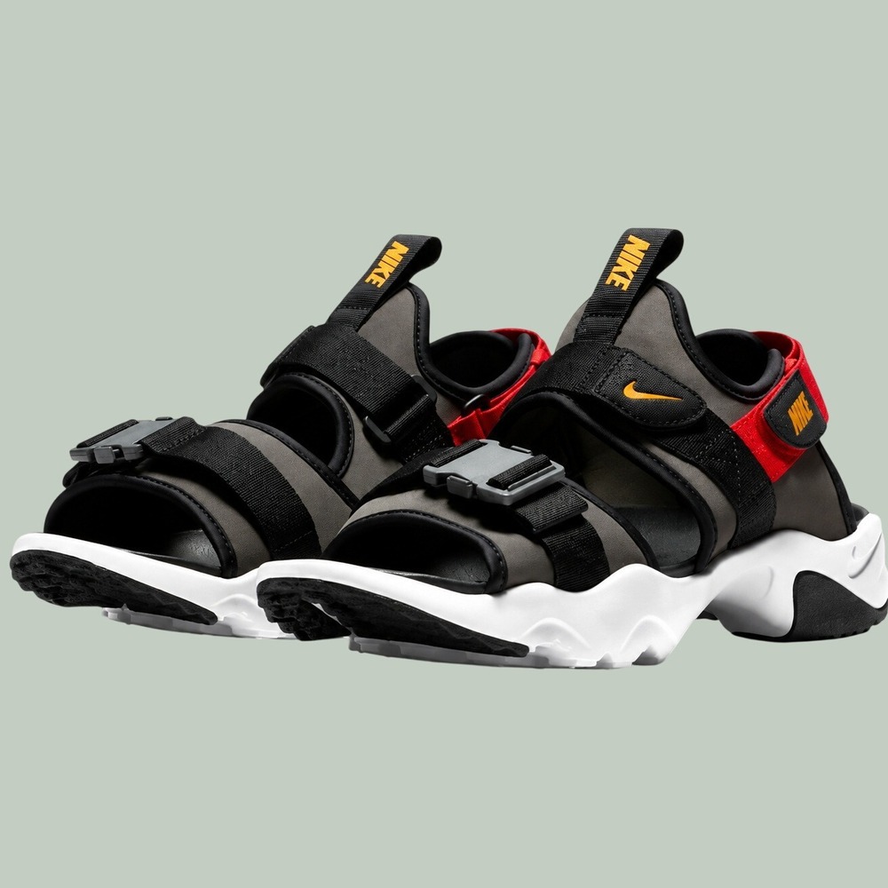 Nike Canyon Sandal Anthracite Black University Red Men's Size 12